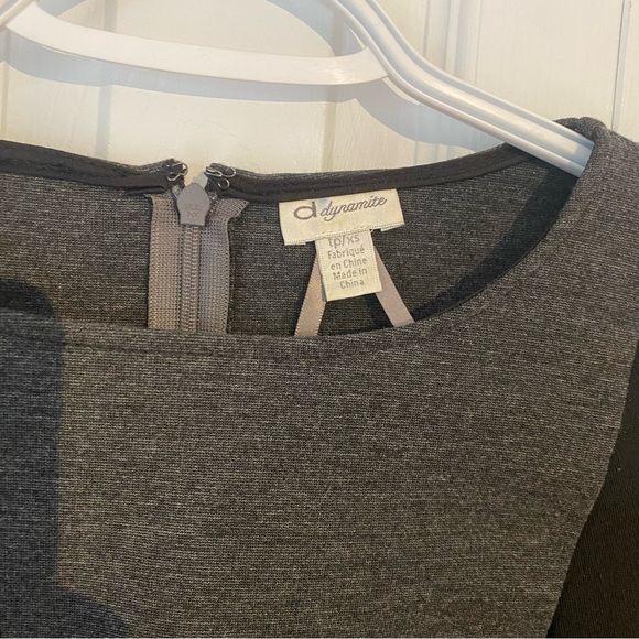 Bodycon black with grey insert dress - Picture 2 of 3